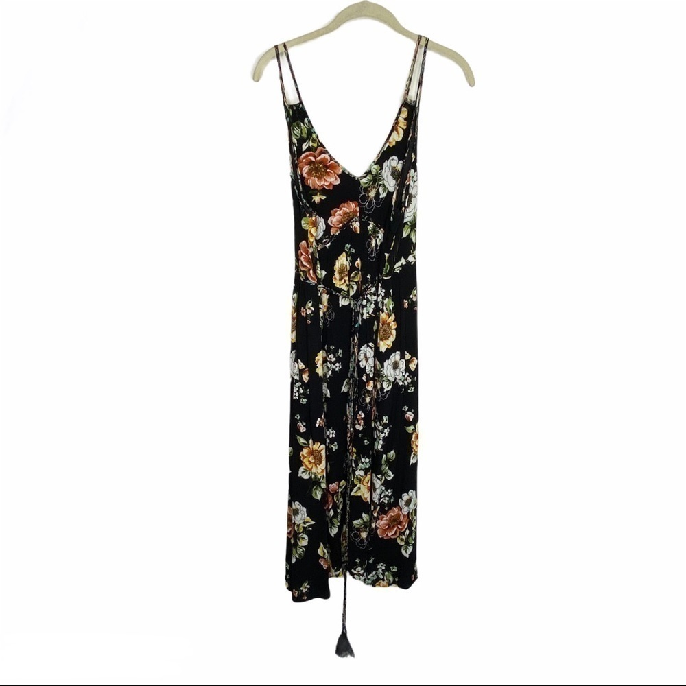 Torrid BLACK FLORAL MIXED PRINT MIDI DRESS - Picture 11 of 12